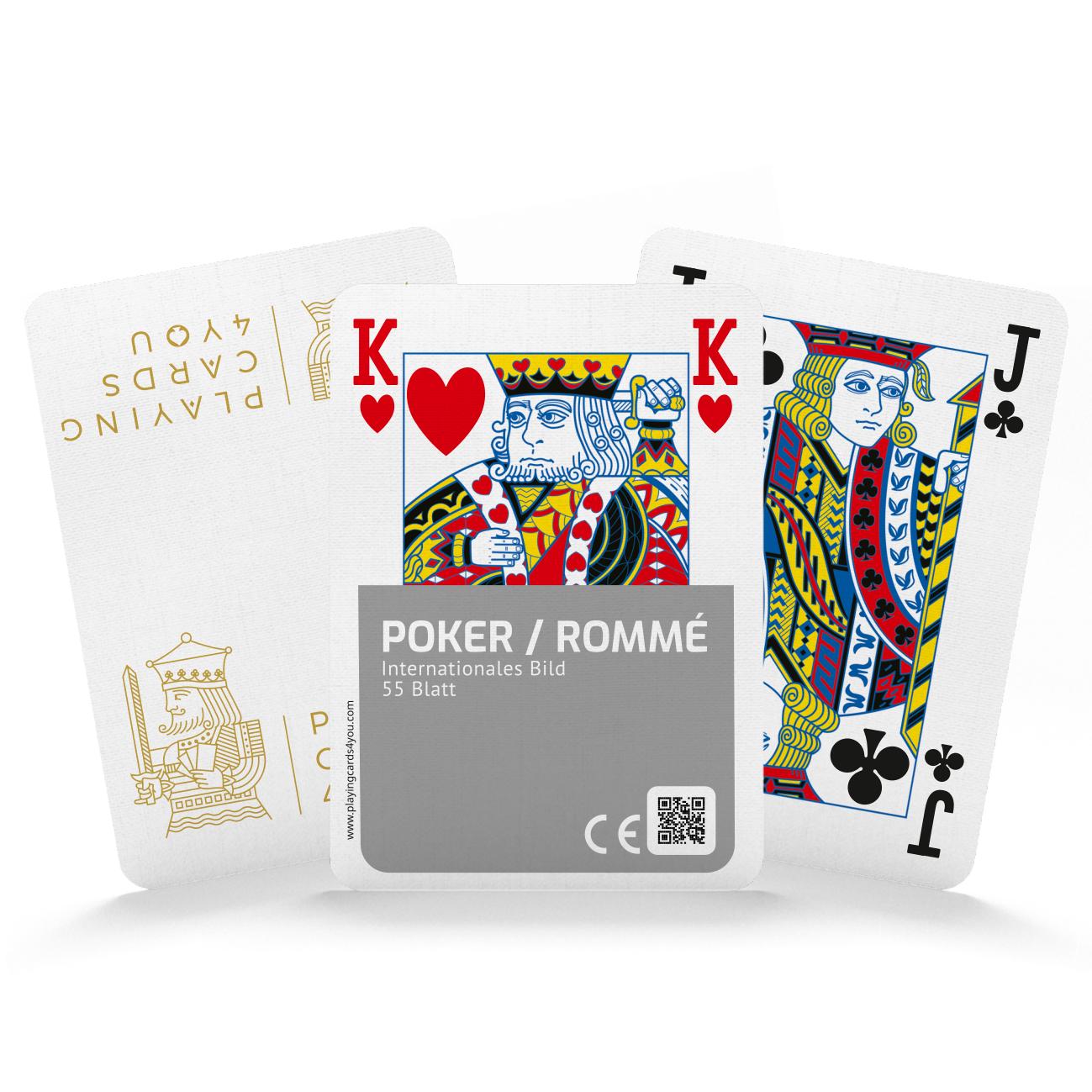 Darstellung Spielkarten Blatt Poker International