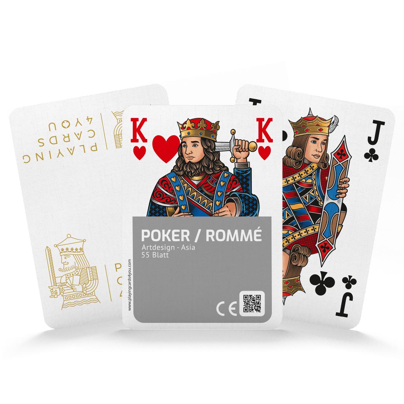 Darstellung Spielkarten Blatt Poker Asia